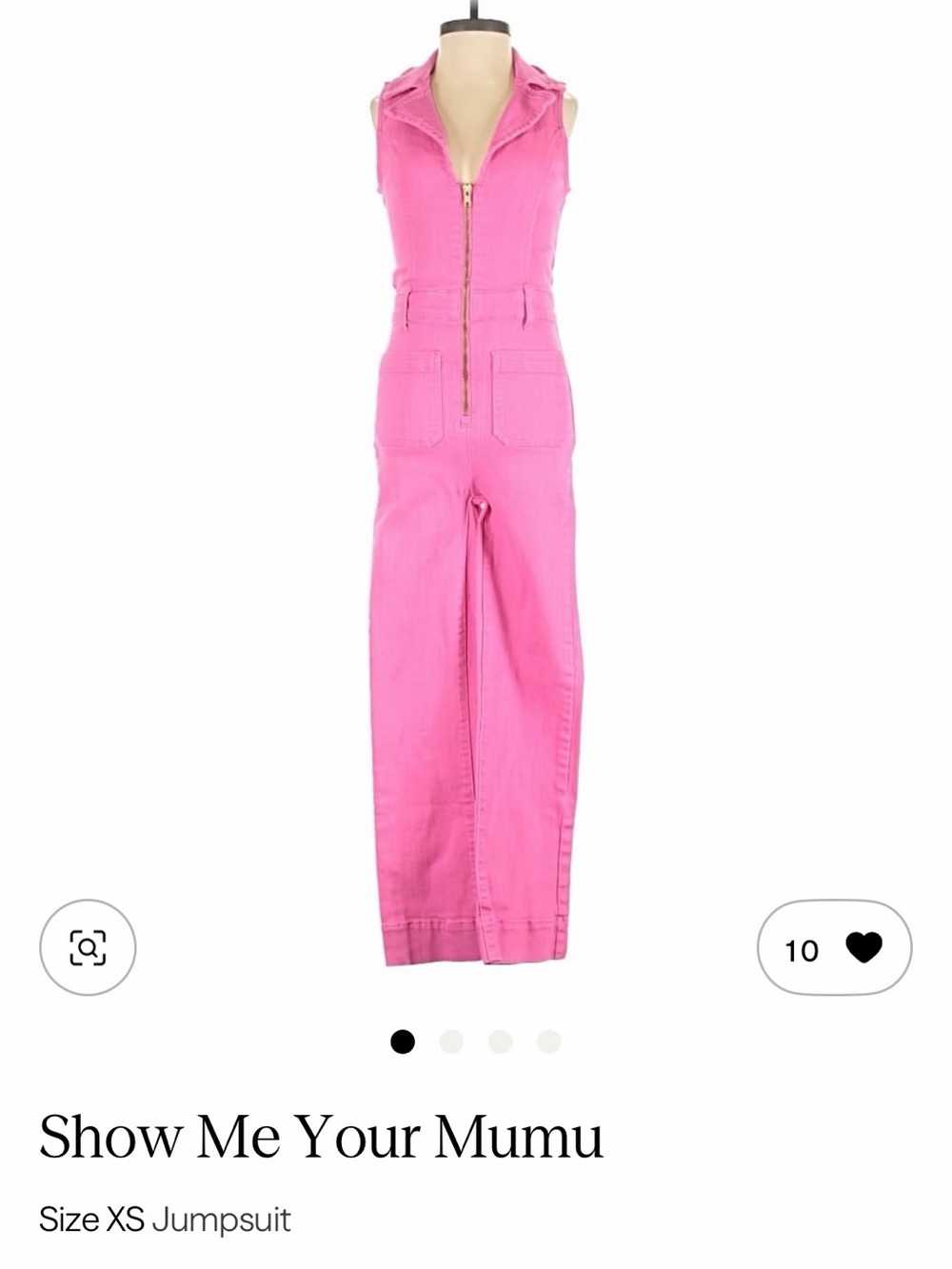Show Me Your Mumu Bright Pink Sleeveless Zip Jumpsuit